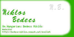 miklos bedecs business card